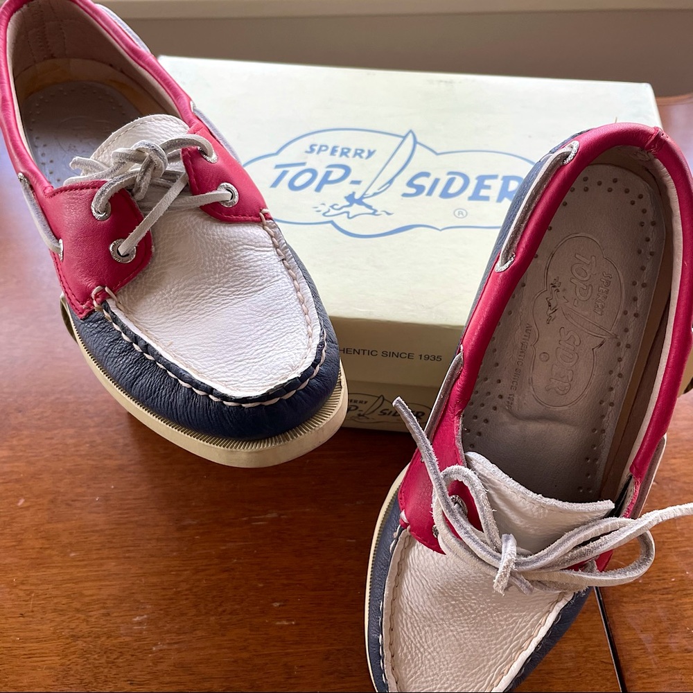 Sperry Top Sider Red Navy Americana Tritone 7M